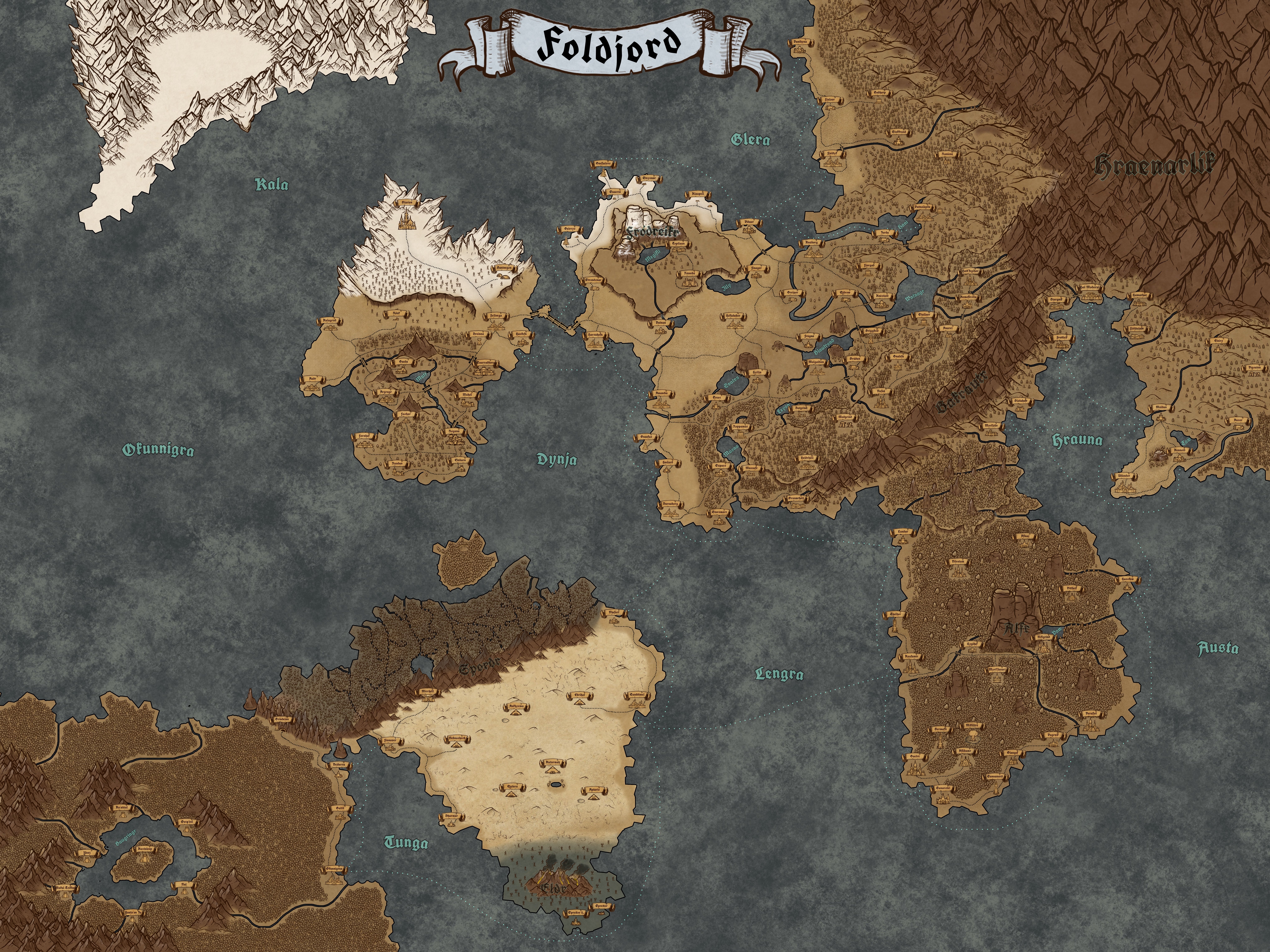 Mapa Foldjord